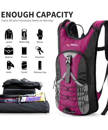 MIRACOL Hydration Backpack - 2L BPA Free Water Bladder, Lightweight Insulated Pack for Running, Hiking, Cycling - Men, Women, Kids - Rose - Buy Online on GoSupps.com