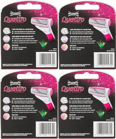 WILKINSON SWORD - Quattro For Women | Smooth Glide | Pack of 24 Razor Blade Refills - Buy Online on GoSupps.com