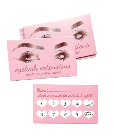 FLYING DRAGON 100 Eyelash Extensions Design Set of 100 Loyalty Cards Blank Great Loyalty Cards For Hair Beauty Nail Salons or Spas