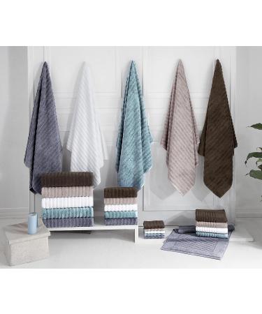 Classic Turkish Towels Premium 100% Turkish Cotton Ribbed Bath Sheet Set - 40x65 Inches, Extra Large, Quick-Dry, Absorbent, Luxury - Set of 3 White Towels - Buy Online on GoSupps.com