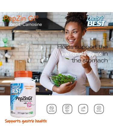 Buy Doctor's Best PepZin GI Zinc-L-Carnosine Complex - 120 Veggie Caps | Digestive Health Support - Buy Online on GoSupps.com