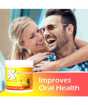 Xyloburst Xylitol Chewing Gum - Fresh Fruit Flavor, 100 Pieces (5.29 oz) - Buy Online on GoSupps.com