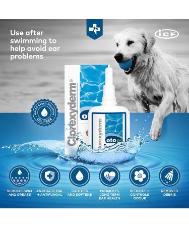 ICF Clorexyderm OTO Pi Ear Cleaner for Dogs & Cats: Prevents Dirt & Wax Build-up - Ear Drops Solution to Soothe Itchy Ears - 150 ml - Buy Online on GoSupps.com
