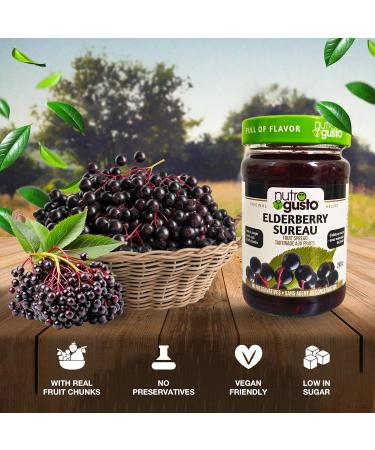 NutroGusto Jams Fruit Preserve Spread 290 g (Elderberry) - Buy Online on GoSupps.com