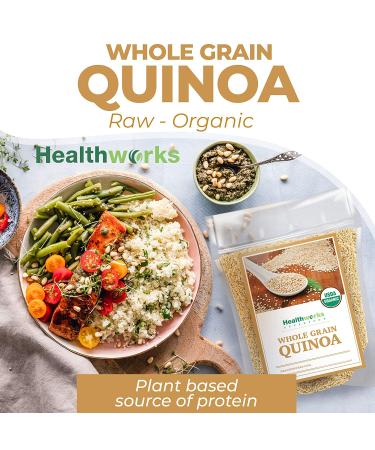 Healthworks White Whole Grain Quinoa (80oz/5lbs) - Organic Superfood with Protein, Fiber & Iron | Peruvian Origin | Ideal Rice & Pasta Substitute - Buy Online on GoSupps.com