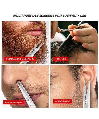 Suvorna Condor 5 Beard and Mustache Scissors - Professional Grooming and Barber Hair Cutting Tool - Buy Online on GoSupps.com