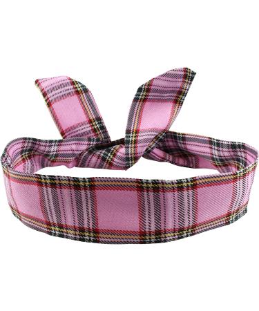 Wire Headband Tartan Pink Tartan