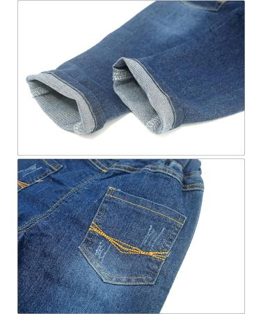 SEAUR Baby Boys Blue Ripped Jeans 3-4 Years | Elastic Waistband Denim Pants for Daily Wear - Buy Online on GoSupps.com