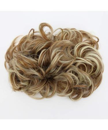CAISHA XXL Voluminous Curly Messy Bun Hairpiece | Light Brown Blonde Mix #6H613 HW34 - Bridal Updo Hairstyle - Buy Online on GoSupps.com