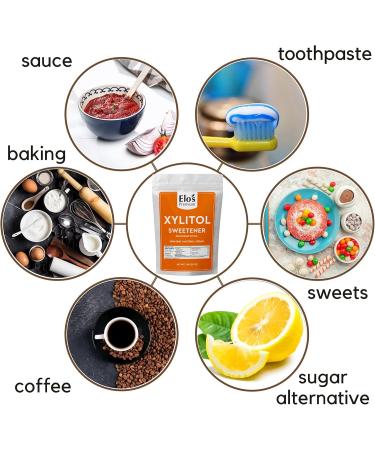 Elo s Premium Xylitol (1kg) | Packaged In Canada| 100% All-Natural Food Grade Sugar Alternative| Non-GMO Kosher and Halal Friendly Gluten Free and Keto | Excellent All-Natural Sweetener & Sugar Substitute - Buy Online on GoSupps.com