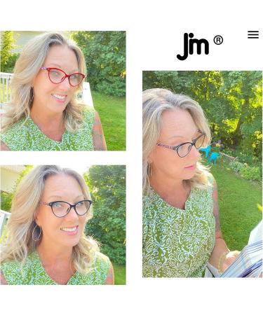 JM 3 Pack Cat Eye Reading Glasses for Women - Stylish Designer Eyeglasses with Spring Hinge +2.0 Strength - Red Color - Buy Online on GoSupps.com