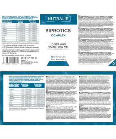 Biprotics 50 Billion CFU's | 10 Natural Strains for Defenses and Intestinal Flora | 60 Gastroresistant Capsules for Better Absorption - Nutralie - Buy Online on GoSupps.com