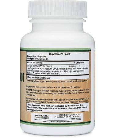 Patented Bergamonte Citrus Bergamot Supplement 1000mg - Lower Cholesterol, Made in USA - 60 Capsules - Buy Online on GoSupps.com