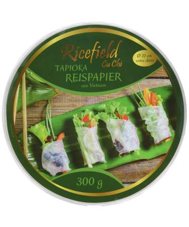 Ricefield Tapioca Rice Paper Round 22 cm Premium Quality Pack of 2 (2 x 300 g Pack) 2 300 g (Pack of 2)