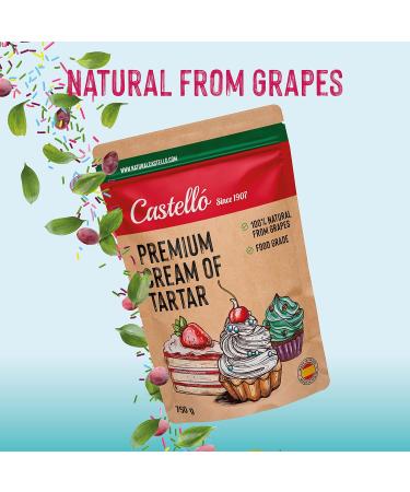 Castello Premium Cream of Tartar 750g - 100% Natural, Gluten Free, Keto & Paleo Friendly - Baking Powder Substitute - Non-GMO - Phosphate Free - From Grapes - Since 1907 - Buy Online on GoSupps.com