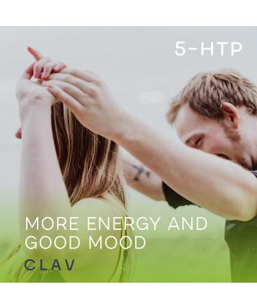 CLAV 5-HTP 100mg + Vitamin B6 - Vegan Mood & Sleep Support Capsules - 120 Count - 4-Month Supply - Made in Germany - Buy Online on GoSupps.com