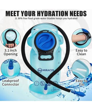 MIRACOL Insulated Hydration Pack with 2L Water Bladder for Men Women Kids - Purple Hydropack Bag for Running, Cycling, Hiking - Hydration Backpack for Rave Festival MTB Riding - Buy Online on GoSupps.com