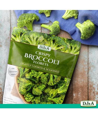 DJ&A Broccoli Florets Vegetable Snack Lightly Cooked & Seasoned Vegan Snacks Non-GMO 25g Pack of 12 - Buy Online on GoSupps.com
