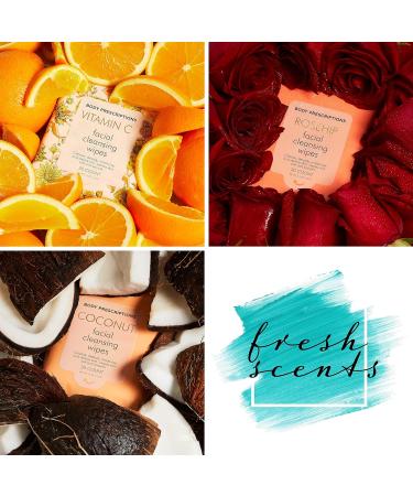 Coconut Vitamin C Rosehip & Collagen Facial Cleansing Wipes - 120 Towelettes by Beauty Concepts - Buy Online on GoSupps.com