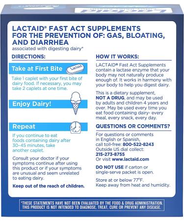 Lactaid Fast Act Lactase Enzyme Pills - 32 Single-Dose Pouches - Buy Online on GoSupps.com