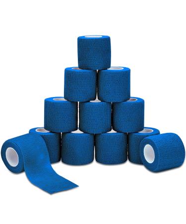 Preserce Care Self Adhesive Bandage Wrap | Elastic Bandage Wrap 2 inch | Medical Wrap and Self Adherent Wrap Blue (12 Pack)