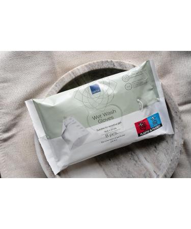 ABENA Disposable Wet Wash Gloves - Soft Comfortable & Perfume-Free | 8 Pieces 23x15.5 cm Gentle Body Care - Buy Online on GoSupps.com