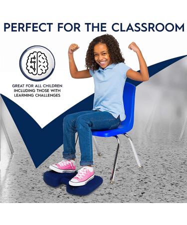 Bouncyband Wiggle Feet - Dark Blue 12x15x2.5 Foot Fidget Cushion for Sensory & ADHD - Alleviate Anxiety, Stress, Hyperactivity & Boredom - Buy Online on GoSupps.com