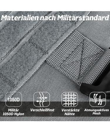 Rabbitgoo No Pull Dog Harness for Medium & Large Dogs Tactical Adjustable Vest with Metal Buckles & Padded Support - Breathable Military-Grade Design (Gray) - Buy Online on GoSupps.com