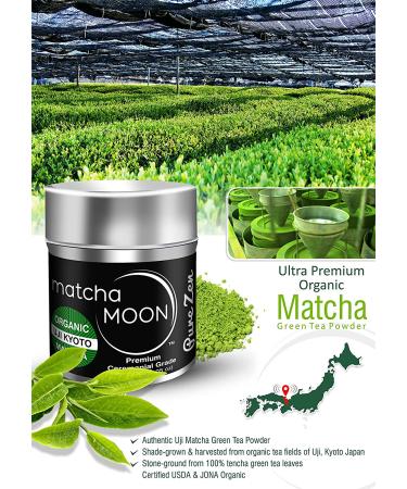 Matcha Moon - Organic Ceremonial Grade Japanese Matcha Green Tea Powder from Uji Kyoto Japan - USDA Certified - 30g Tin - Pure Zen - Buy Online on GoSupps.com