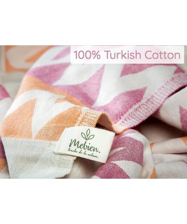 Mebien Turkish Towels Oversized (35x67) Zig Zag Orange Fuchsia Beach Towel - Quick Dry, Sand Free & 100% Cotton - Buy Online on GoSupps.com