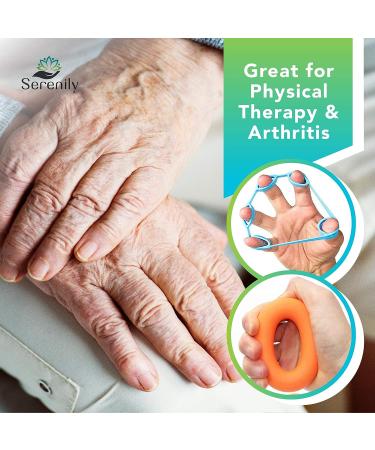 Serenily Hand Grip Strength Trainer - 6 Pack Hand Grip Strengthener for Forearm Workout & Finger Exercises. Ideal for Carpal Tunnel, Arthritis, Wrist Pain & Physical Therapy - Buy Online on GoSupps.com