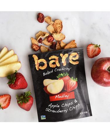 Bare Medleys Fruit Snack Pack - Gluten Free Snacks - Apple, Strawberry, Pineapple Coconut Flavors - 6 Count Assortment - Buy Online on GoSupps.com