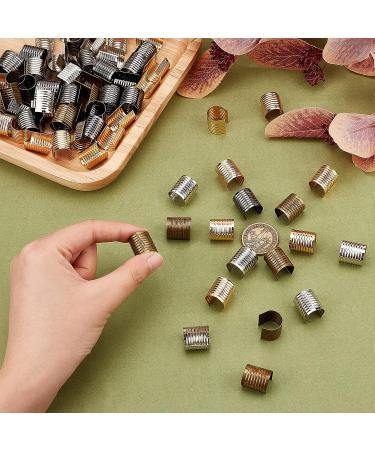 PandaHall 200pcs Metal Clip End Caps for Jewelry Making - 4 Colors Leather Rope Fasteners for Bracelets, Necklaces, and DIY Crafts - Buy Online on GoSupps.com
