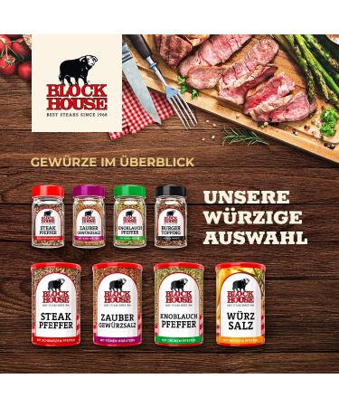 Block House Steak Pepper - Premium Black Pepper Spice Mix 3x200g | Restaurant Quality Seasoning for Perfect Steaks - Buy Online on GoSupps.com