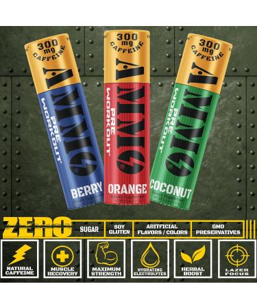 Ammo Pre Workout Berry 12Pack Single Serve Powder On The Go - Extra Strength 300mg Caffeine Zero Sugar All Natural Energy Reloads - Buy Online on GoSupps.com