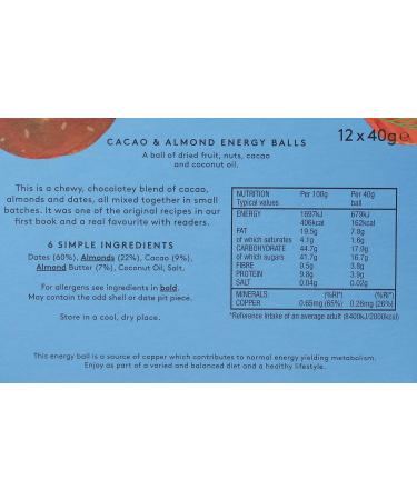  Deliciously Ella Deliciously Ella Energy Ball Cocoa Pack of 12 vegan energy balls gluten-free and sugar-free 40g - Buy Online on GoSupps.com