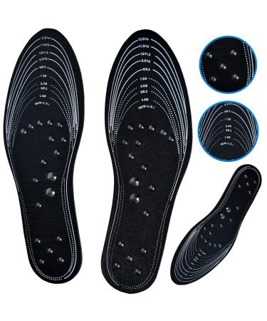 Carespot Acupressure Magnetic Massage Insoles for Men/Women  Foot Massager Shoe-pad Foot Therapy Reflexology Pain Relief Shoe Insoles | Memory Foam Inserts - Unisex (Black)