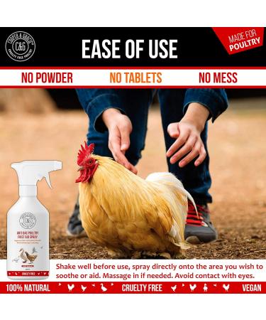 C&G Pets | Anti Pecking Spray 500ML | Organic Blend Protects and Supports Poultry Health | Stop Peck Cleans Pecking Wounds and Cuts | Helps Prevent Feather Pecking | Cruelty Free and Kind Spray 500 ml (Pack of 1) - Buy Online on GoSupps.com