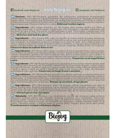 Biojoy BIO-Dried rosemary (500g) cut rosemary leaves (Salvia rosmarinus) - Buy Online on GoSupps.com