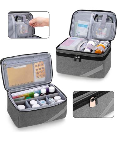 Trunab Storage Bag for Medical Care | First Aid Box for Medications & Supplements | Gray Weekly Tablet Organizer - Buy Online on GoSupps.com