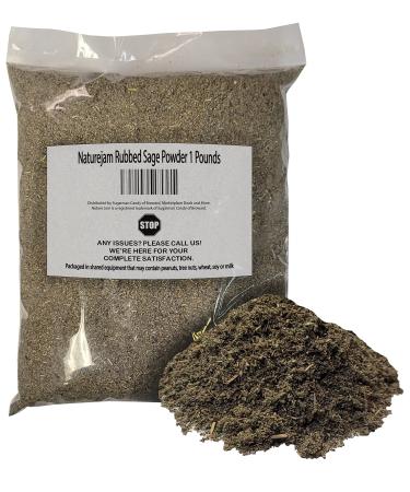 Naturejam Rubbed Sage Food Grade 1 Pound-Salvia officinalis Bulk Herbs For Tea or Cooking