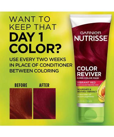 Garnier Nutrisse Color Reviver Hair Mask in Vibrant Red 4.2 fl. oz. (Pack of 2) - Buy Online on GoSupps.com