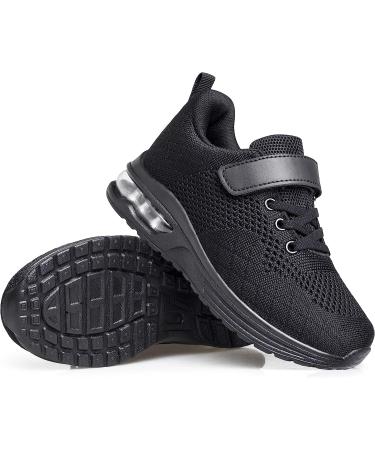 Anlarach Kids Toddler Athletic Running Shoes | Air Cushion Sneakers | Size 12 Little Kid | All Black - Buy Online on GoSupps.com