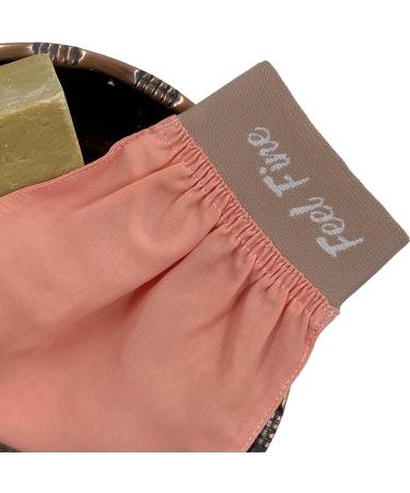 Turkish 100% Silk Exfoliating Gloves - Body Scrub Mitt for Men and Women by Feel Fine - Salmon Pink - Buy Online on GoSupps.com