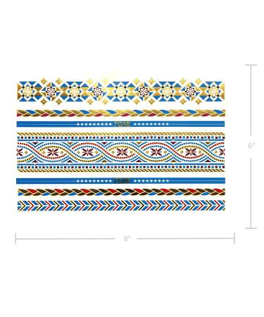 Terra Tattoos Gold Metallic Temporary Tats - 75+ Hawaiian Henna Designs | Butterflies, Mermaid, Tropical | Waterproof, Nontoxic, Long Lasting | Ideal for Beach, Festivals | Shop Now! - Buy Online on GoSupps.com