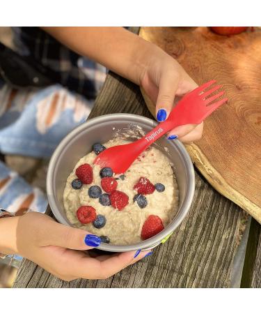 Tapirus Spork to Go V8 Set - 8 Colorful BPA Free Sporks for Camping - Spoon, Fork, and Knife Combo with Bottle Opener and Carry Case - Buy Online on GoSupps.com