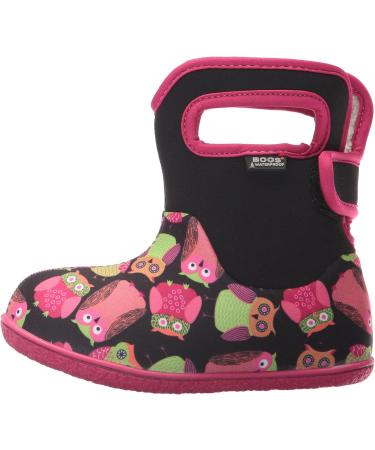 BOGS Baby Wellington Boots Plum Flower Stripe 71565 | Size UK 3-8 / 7 M US Child | Owls Print Black Multi - Buy Online on GoSupps.com