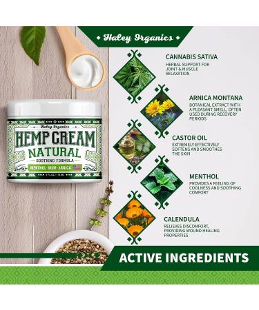 Haley Organics Hemp Cream - Natural Hemp Extract for Joint and Muscle Discomfort - Made in USA - 4 Fl Oz - Buy Online on GoSupps.com