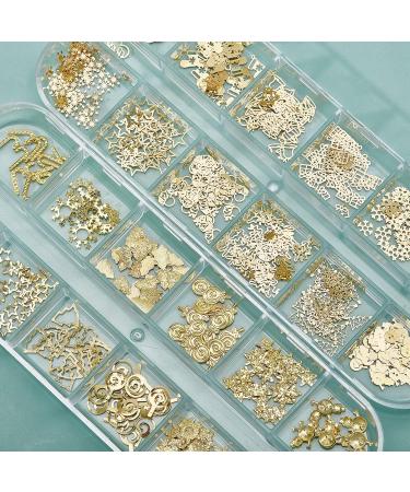 NICENEEDED 2 Boxes Christmas Nail Art Sequins 3D Snowflake Snowman Bell Elk Design Nail Glitters Holographic Laser Gold Xmas Nail Art Flakes for Christmas Party Nail Decoration - Buy Online on GoSupps.com