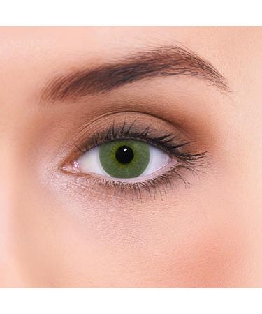 Shop Lenzotica Platinum Green Contact Lenses - Natural Cover Prescription -1.75 3 Monthly Dia 14.00 + Case - Buy Online on GoSupps.com